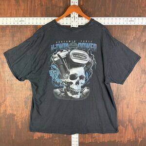Harley Davidson Skull Screamin Eagle V-twin‎ Power Shirt Mens 2XL Vintage Y2K